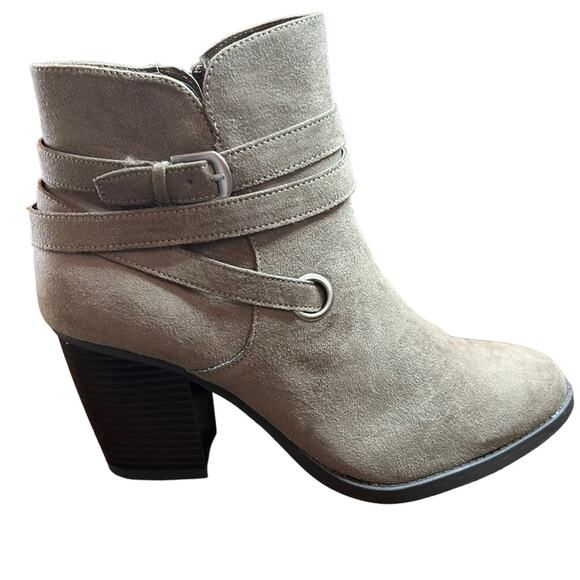 Style & Co Shoes - Style & Co Zolaa Block-Heel Booties Taupe Wrap Straps Boho Western NEW Size 10